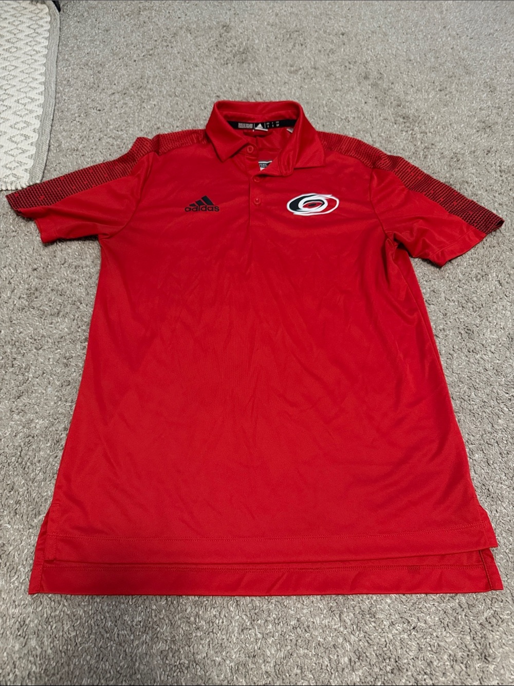 adidas Red Men’s Polo with Carolina Hurricanes logo